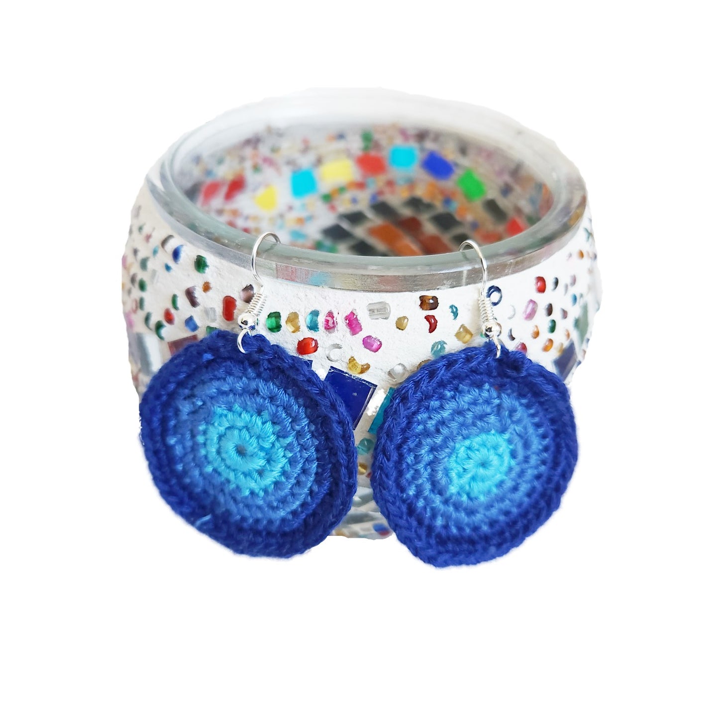 blue-color-circle-multi-shade-thread-earrings