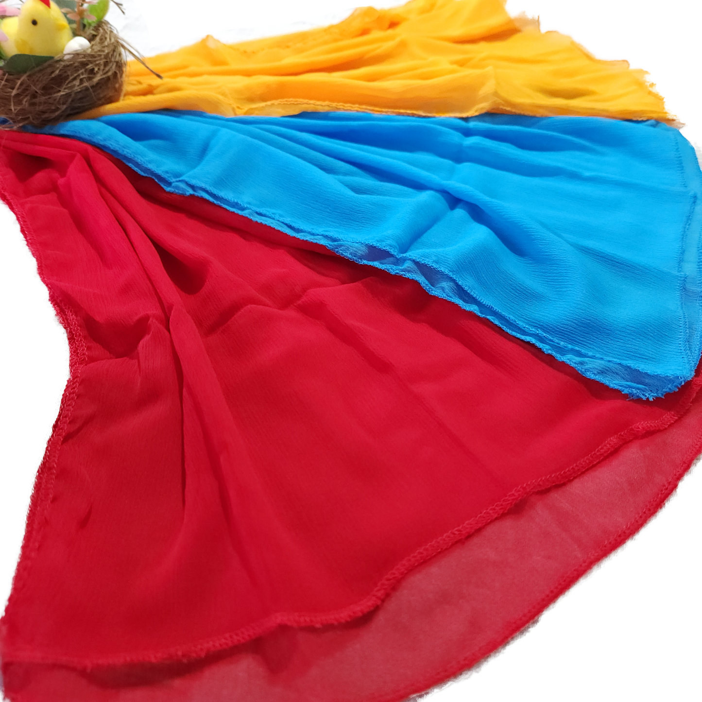 chiffon-duppatta-set-blue-red and-turmeric