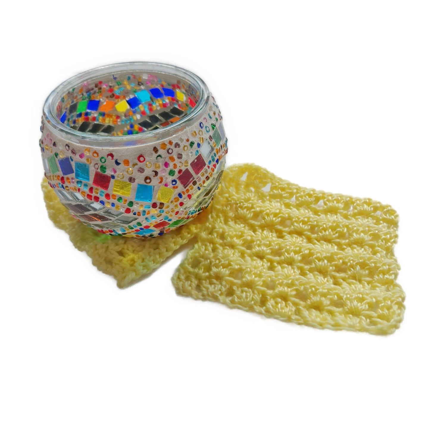 handmade-tea-coaster-yellow-square-shape