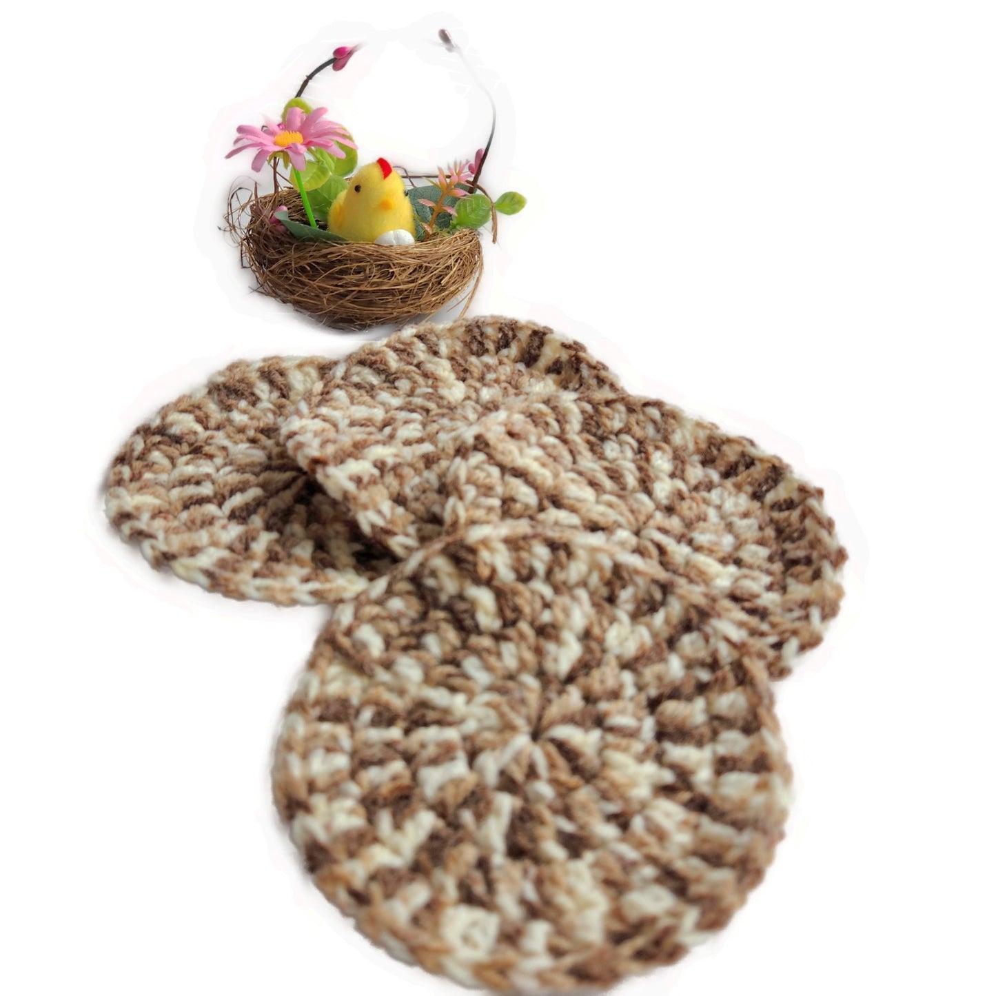 handmade-tea-coaster-brown-white-mixed-circle-shape