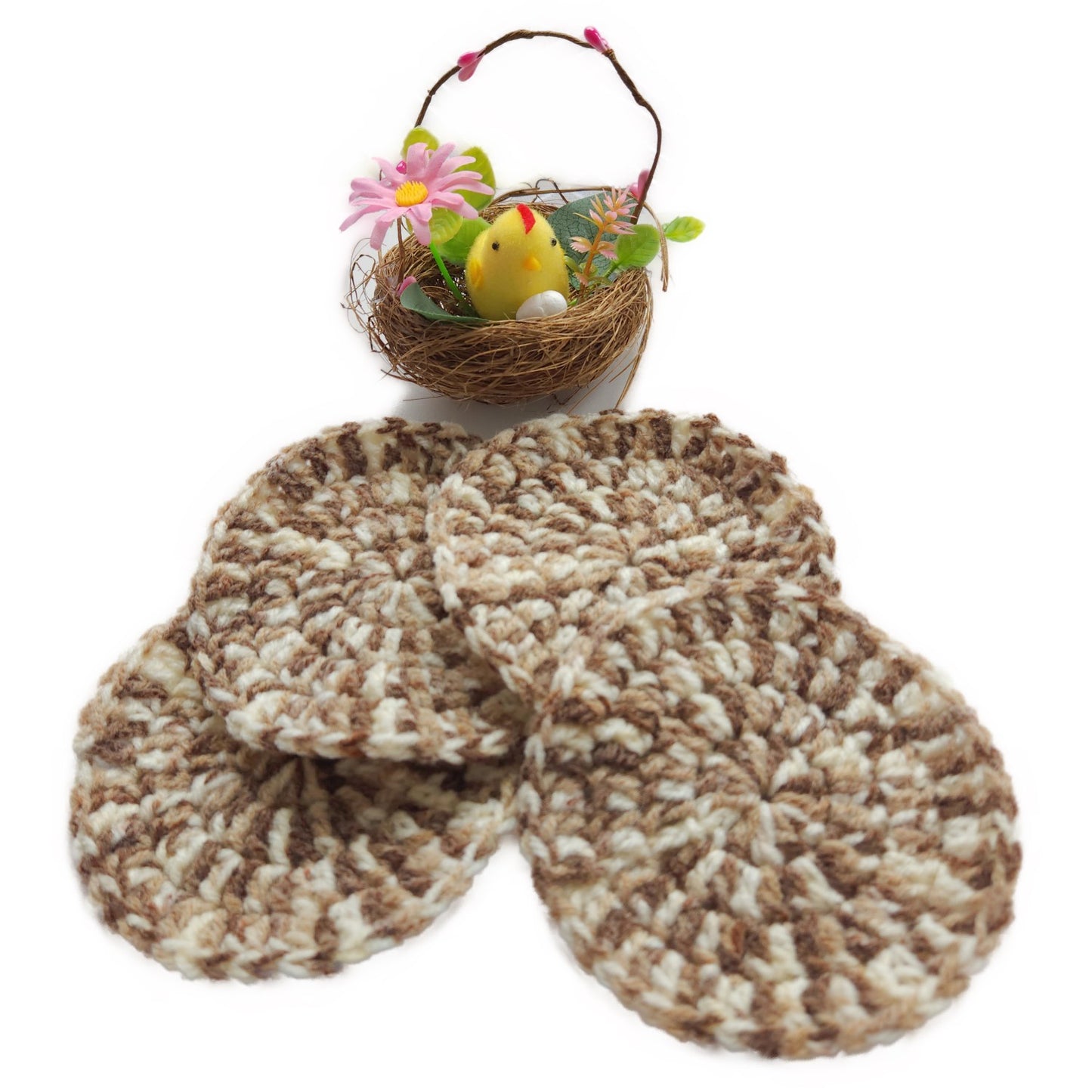 handmade-tea-coaster-brown-white-mixed-circle-shape