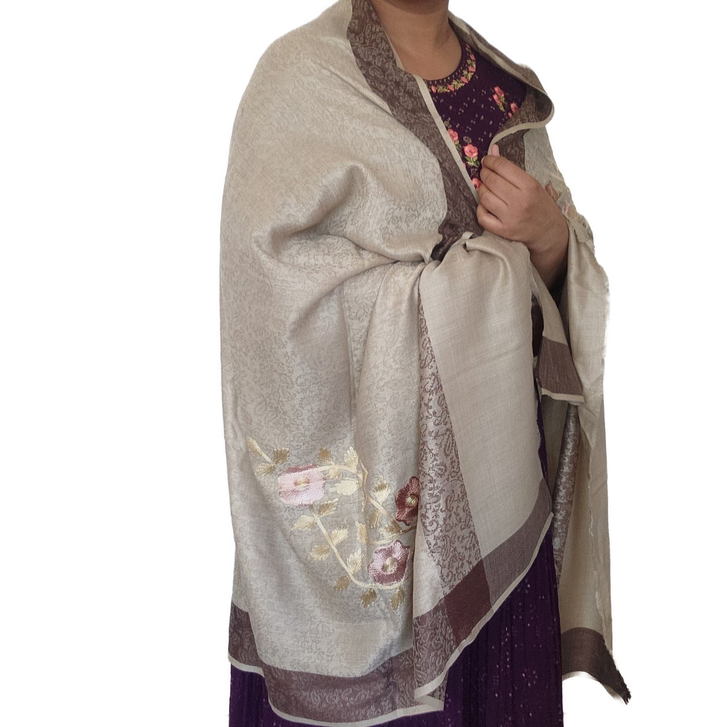 pure-wool-pashmina-shawl-light-brown-with-floral-design-thread-work-with-brown-border