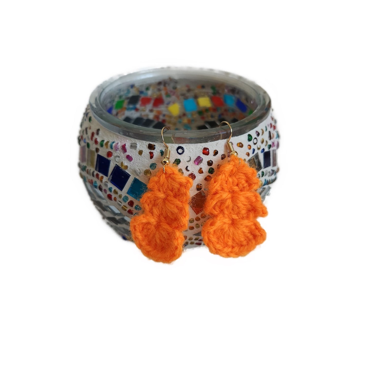 orange-yarn-earrings
