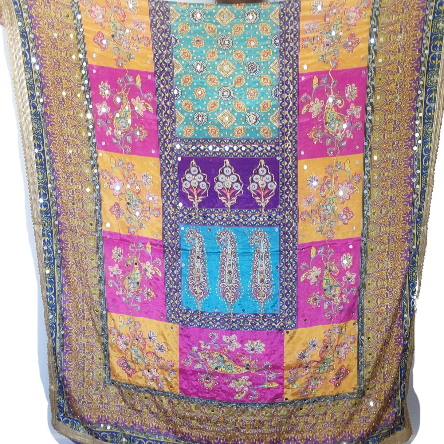 pakistani-silk-heavy-duppatta-pink-yellow-broad-border