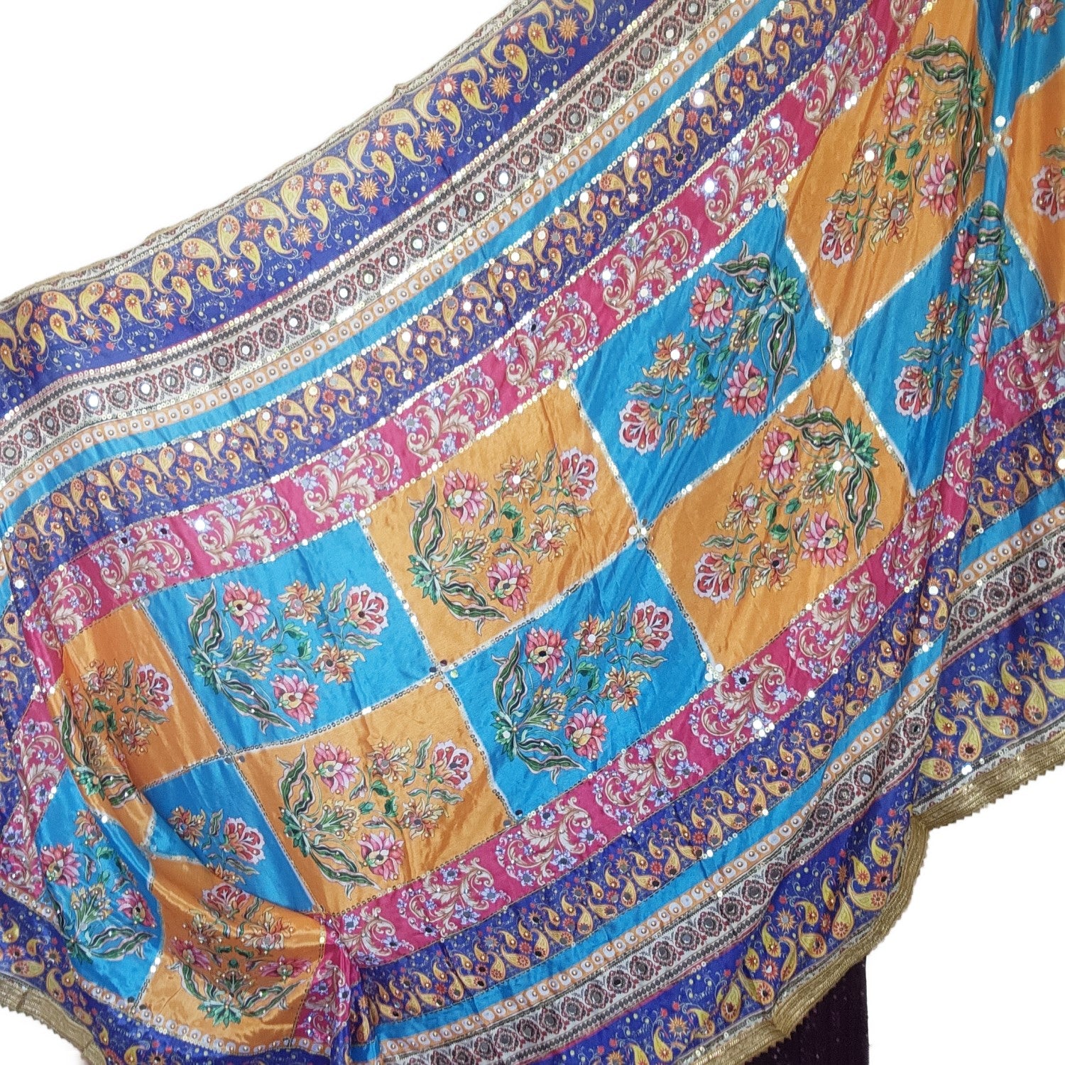 pakistani-silk-duppatta-heavy-blue-yellow-combination