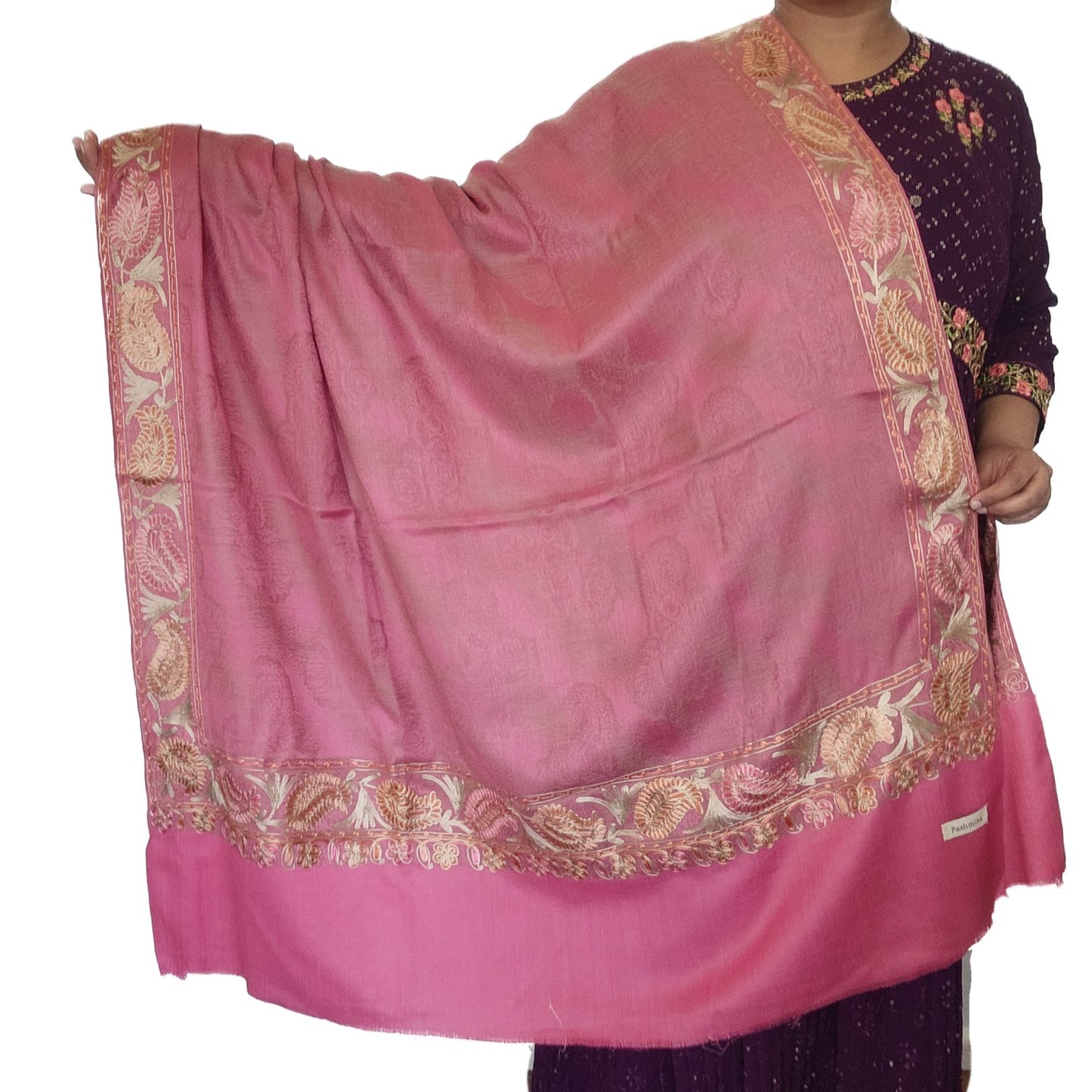 pure-wool-light-pink-color-with-cream-big-floral-design-with-colorful-lines-border